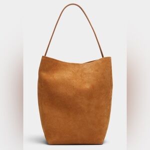 Women's Brown Oversized Suede Bucket Bag Exclusive Collection From Italy